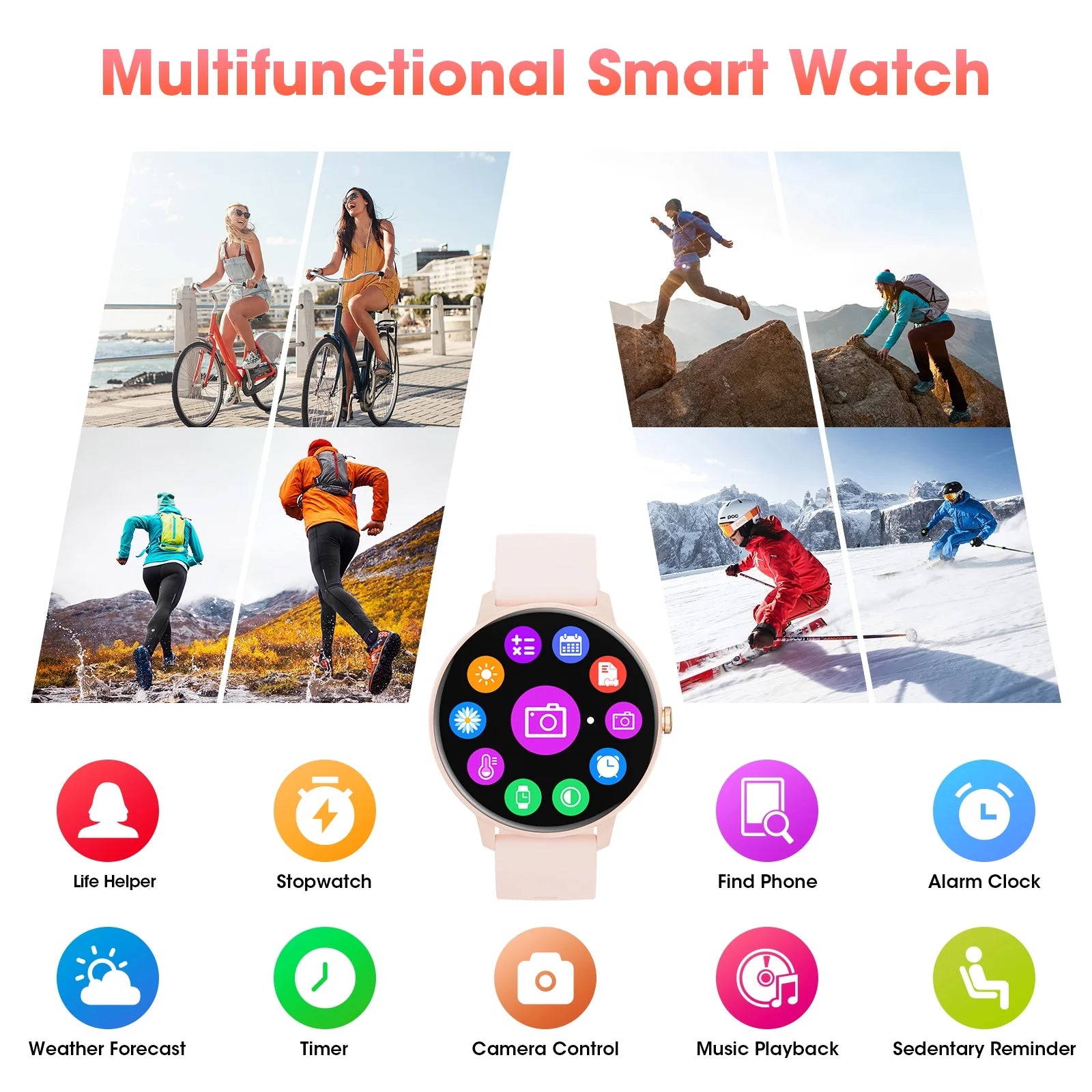 CARKIRA 1.39’ Women'S Smartwatch with Fitness Tracker, Answer/Call/100+ Sport Modes, Fitness Watch Fits for Android & Iphone Devices (Pink)