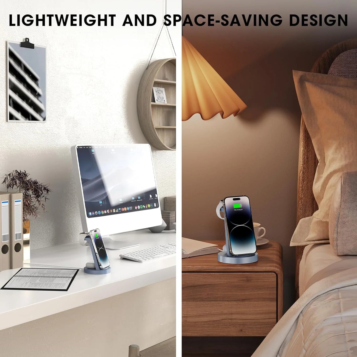 18W Wireless Charger for Iphone - 3 in 1 Charging Station Compatible with Iphone 17/16E/16/15/14/13/12 Pro Max, for Iwatch & Air Pods 4 3 Pro, Black
